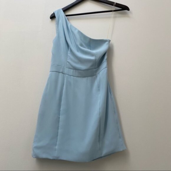 Fame and Partners Dress Blue One Shoulder A-Line Gown Size 6 NWT - Picture 1 of 5